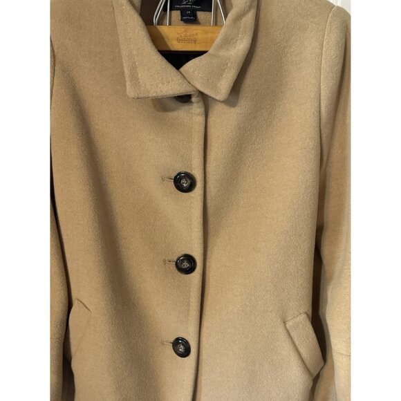 LL Collezioni Italia Womens Camelhair Coat Size 14 Button Front Made In Guatemal - Picture 2 of 8